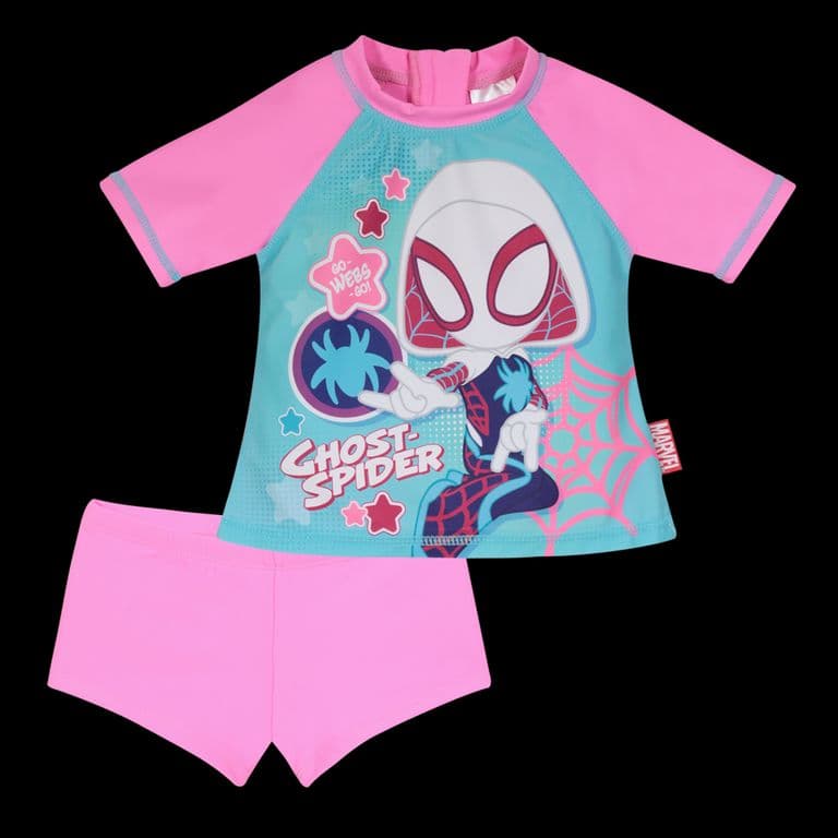 Traje de Bano Bebe Nina Set UV 50 Spidey Rosa - Rosa Rosa 9-12 MESES