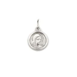 Colgante Medalla Virgen Dolorosa 10mm Plata Fina 925 Plateado TALLA UNICA