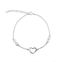 Pulsera Corazon Infinito Plata Fina 925 Plateado TALLA UNICA