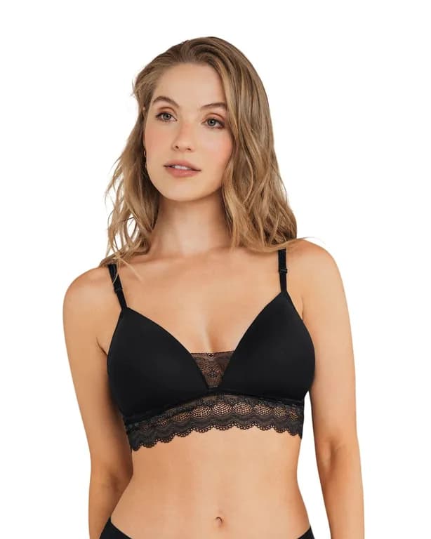 Sosten Ultracomodo con Delicados Toques de Encaje 011992 Negro 36B