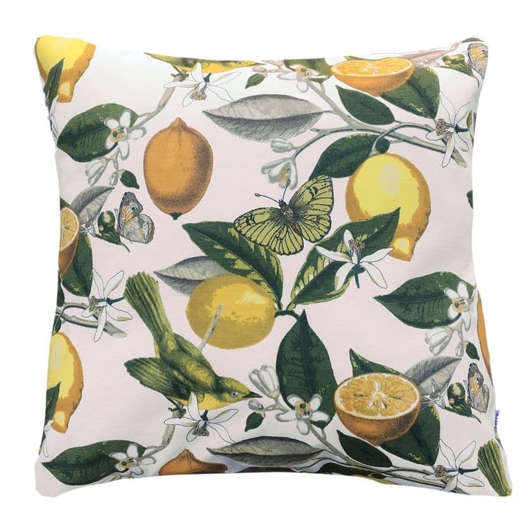 FUNDA COJIN DECORATIVO LIMONES AMARILLO Y VERDE 60X60.