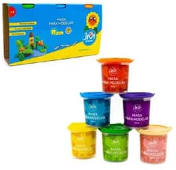 Masas Para Modelar, 6 Colores, Potes De 150gr Cada Uno