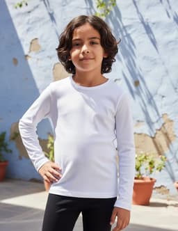 Pack 3 Camisetas Blancas Nino 100% Algodon Manga Larga Blanco 4