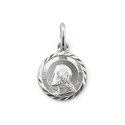 Colgante Medalla Jesus Mini 10mm Plata Fina 925 Plateado TALLA UNICA