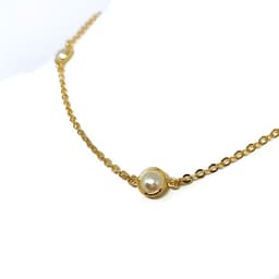 Collar 4 Perla Enchapado Oro 18K Dorado TALLA UNICA