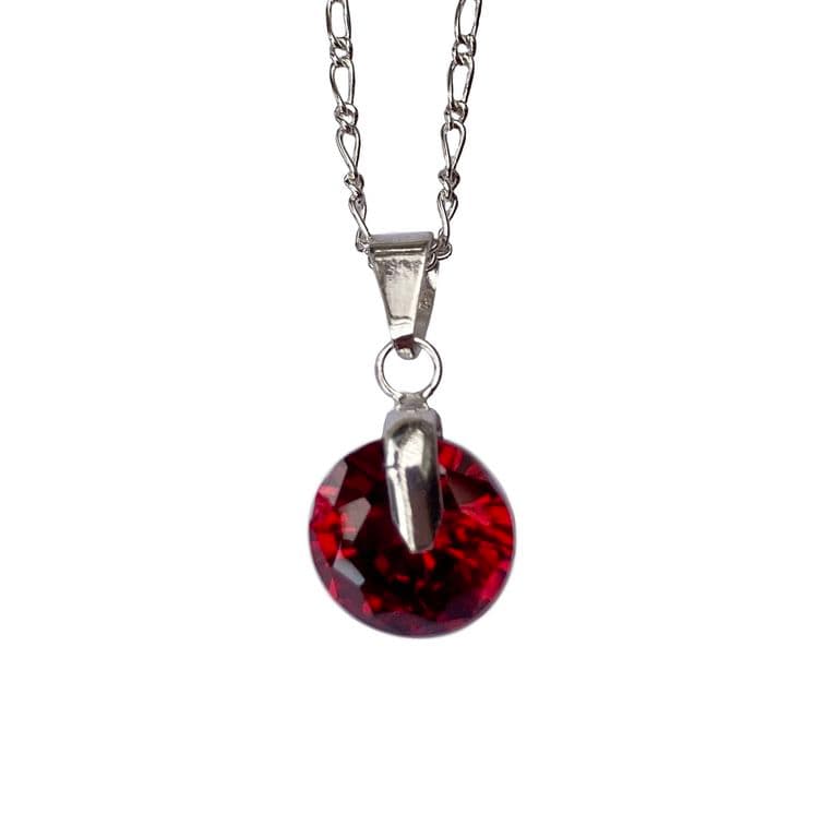 Collar Plata con Dije Circon Rojo Rojo TALLA UNICA