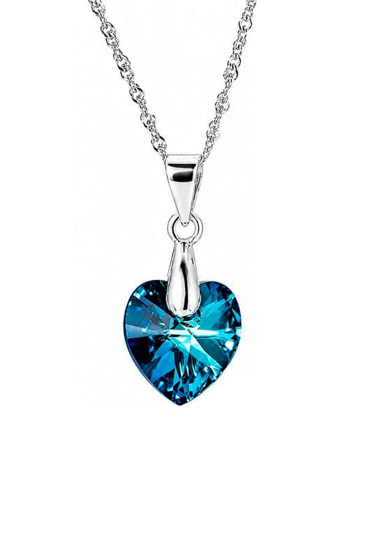 Collar Romance Plata 925 creado con cristales de Swarovski Bermuda Blue Azul TALLA UNICA