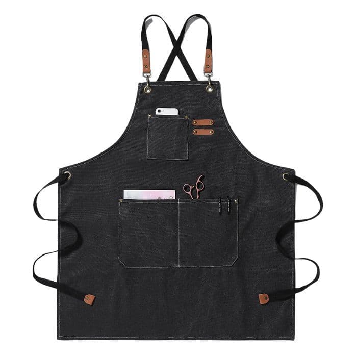 Delantal Pechera Unisex Multiuso Hogar Trabajo Parrilla - Negro