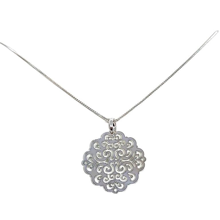 Collar Lau Plata Fina 925 Plateado TALLA UNICA