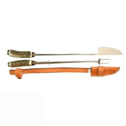 Parrillero Cuchillo Tenedor Asador Grande Ciervo Artesanal