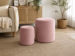 PACK X 2 POUF FELPA PALO ROSA