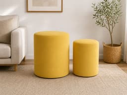 PACK X 2 POUF FELPA AMARILLO