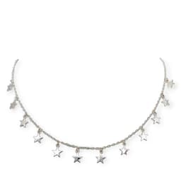 Collar Choker 12 Estrellas Plata Fina 925 Plateado TALLA UNICA