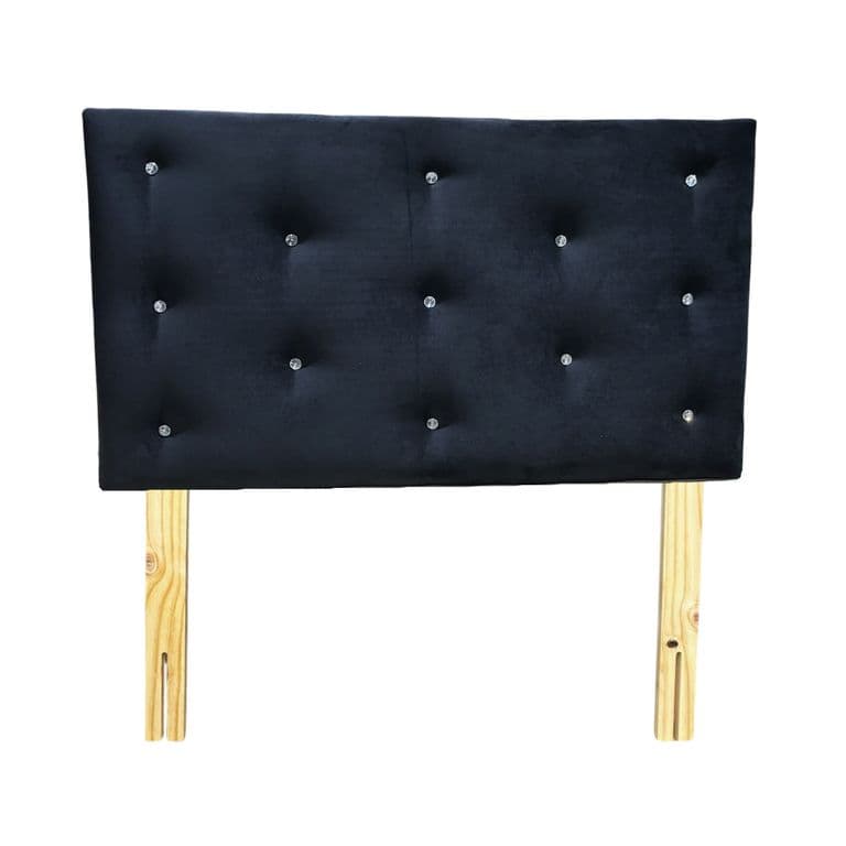Respaldo 1 1/2 Negro Felpa Diamante Muebles Rimar