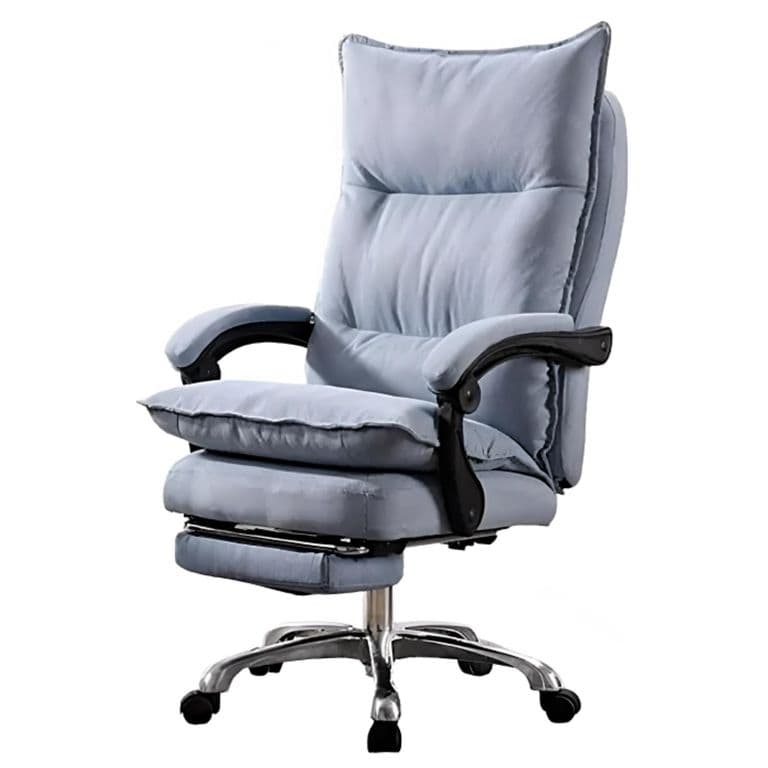 Silla Jefe De Tela Oficina Con Reposapies Azul
