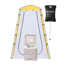 Bano Quimico Portatil con Carpa y Ducha Solar 20 L para Camping