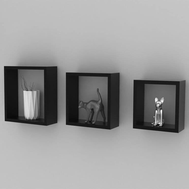Repisas de 3 cubos Flotantes 28-24-20cm Negro - NCH3P