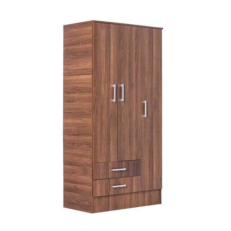 Closet 3 Puertas 2 Cajones Nogal