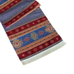 Camino de mesa 2 m kilim azul y rojo - Mantel turquia - Boho