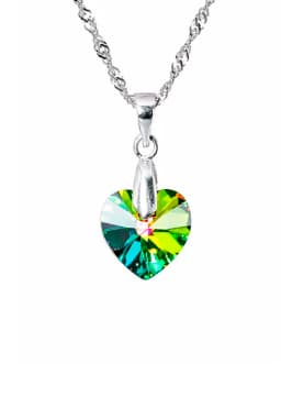 Collar Romance Plata 925 creado con cristales de Swarovski Vitral Medium Verde TALLA UNICA