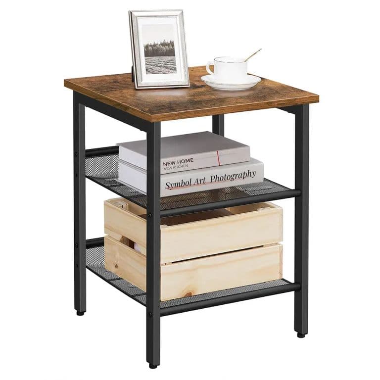 Mesa Lateral doble estante estilo Industrial regulable