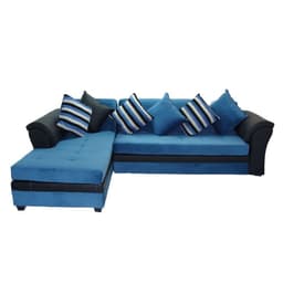 SECCIONAL FELPA MUSTANG GRANDE IZQUIERDO AZUL PETROLEO BRAZO NEGRO