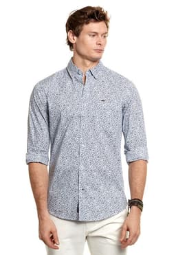 Camisa Estampada Irving Fj Azul Azul S