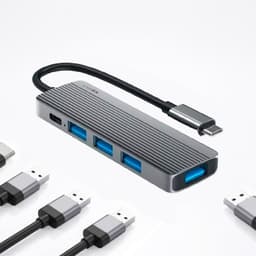 Hub Adaptador Usb Tipo C 5 En 1 Rj45 Para Mac Windows