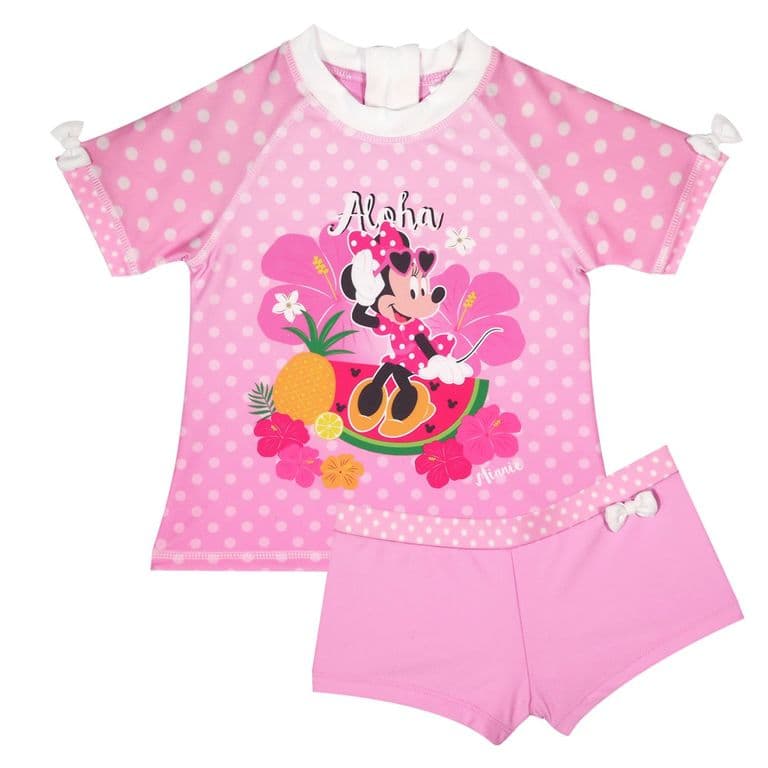 Traje de Bano Bebe Nina Set UV 30 Minnie Rosa - Rosa Rosa 9-12 MESES