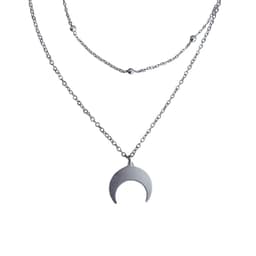 Collar Doble de Plata Plateado TALLA UNICA