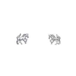 Aros Mini Caballito Plata Fina Ley 925 Plateado TALLA UNICA