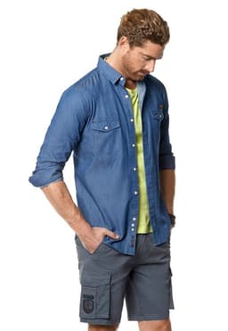 Camisa Safari Fj Azul Azul S