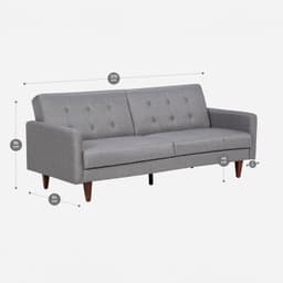 Futon Violet 3 Cuerpos Tela Gris ...