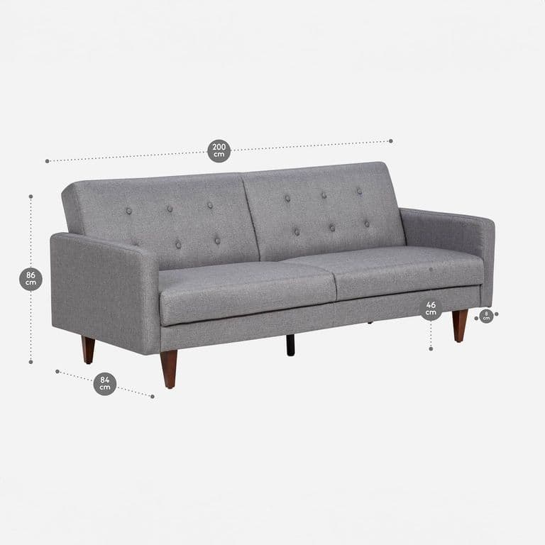 Futon Violet 3 Cuerpos Tela Gris ...