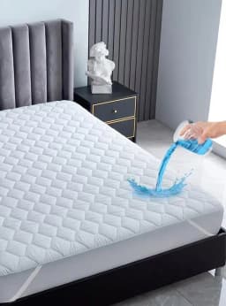 Cubre Colchon Protector Impermeable Elasticos - Blanco - 2 plazas Blanco ...
