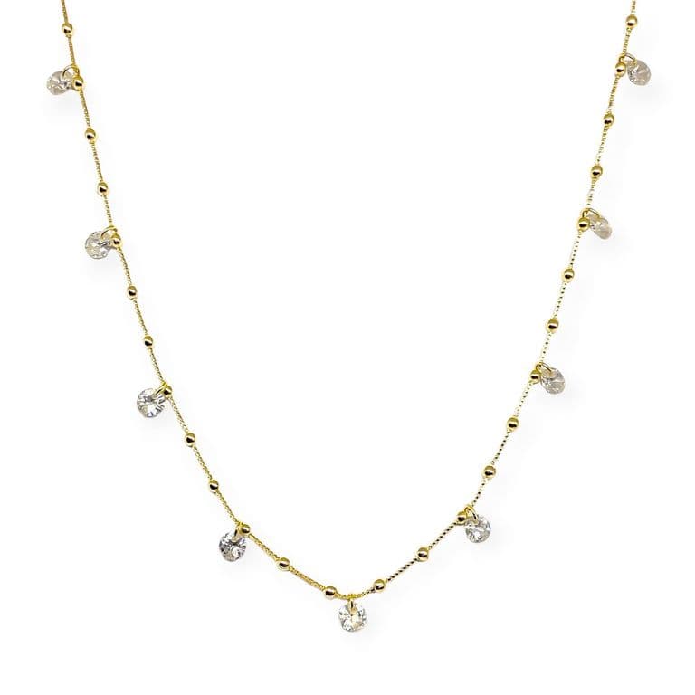 Collar Choker 11 Circones Enchapado Oro 18K Dorado TALLA UNICA