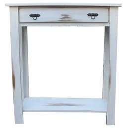 Mesa de arrimo blanco un cajon