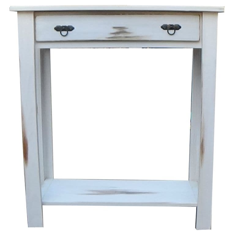 Mesa de arrimo blanco un cajon