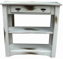 Mesa de arrimo blanco dos divisiones decapado