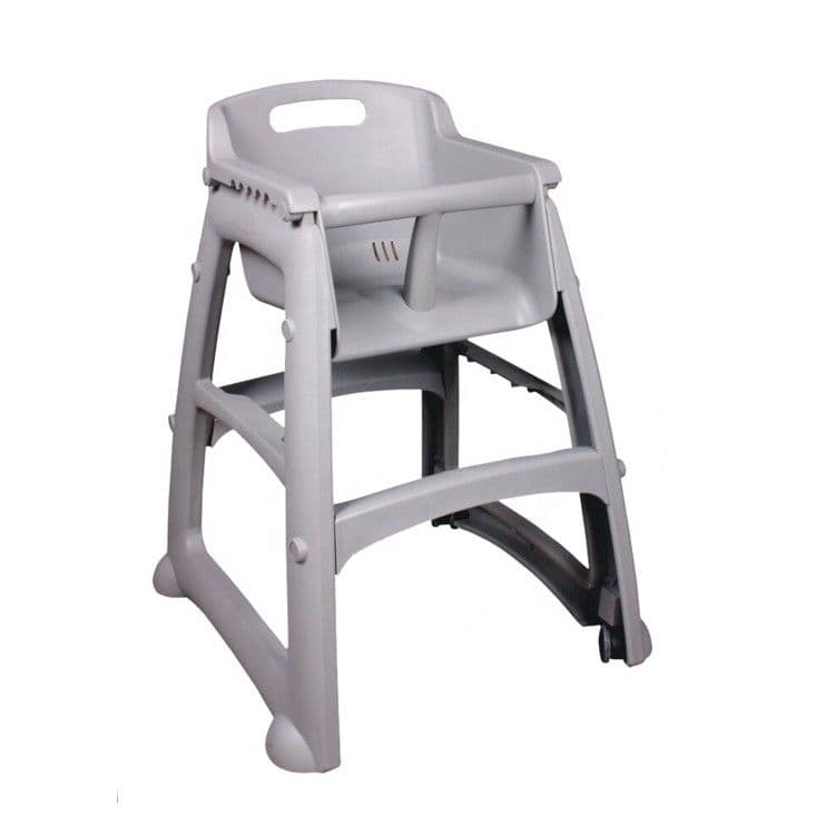 SILLA PARA BEBE CON RUEDAS Y BANDEJA COLOR GRIS