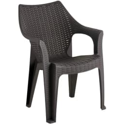 Sillon ComedorTerrazaCamping Aruba Con Apoyabrazos Chocolate