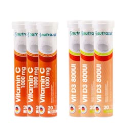 03 Vitamina C 1000 Mg + 3 Vitamina D3 800 UI - (Pack 6 unidades)