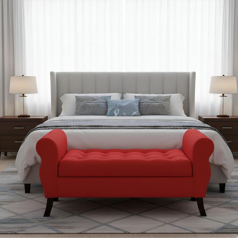 Banqueta Baul Diva Color Rojo