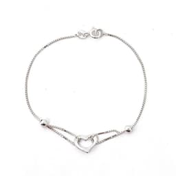 Pulsera Corazon Plata Fina 925 Plateado TALLA UNICA