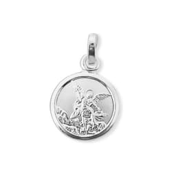 Colgante Medalla San Miguel Arcangel 10mm Plata Fina 925 Plateado TALLA UNICA