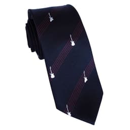 Corbata hombre de seda tejida Guitarras Azul Marino TALLA UNICA