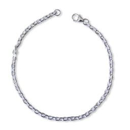 Pulsera Eslabon Limado Grande Plata Fina 925 Plateado TALLA UNICA
