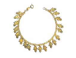 Pulsera Chiches Mano De Fatima Enchapado Oro 18K Dorado TALLA UNICA