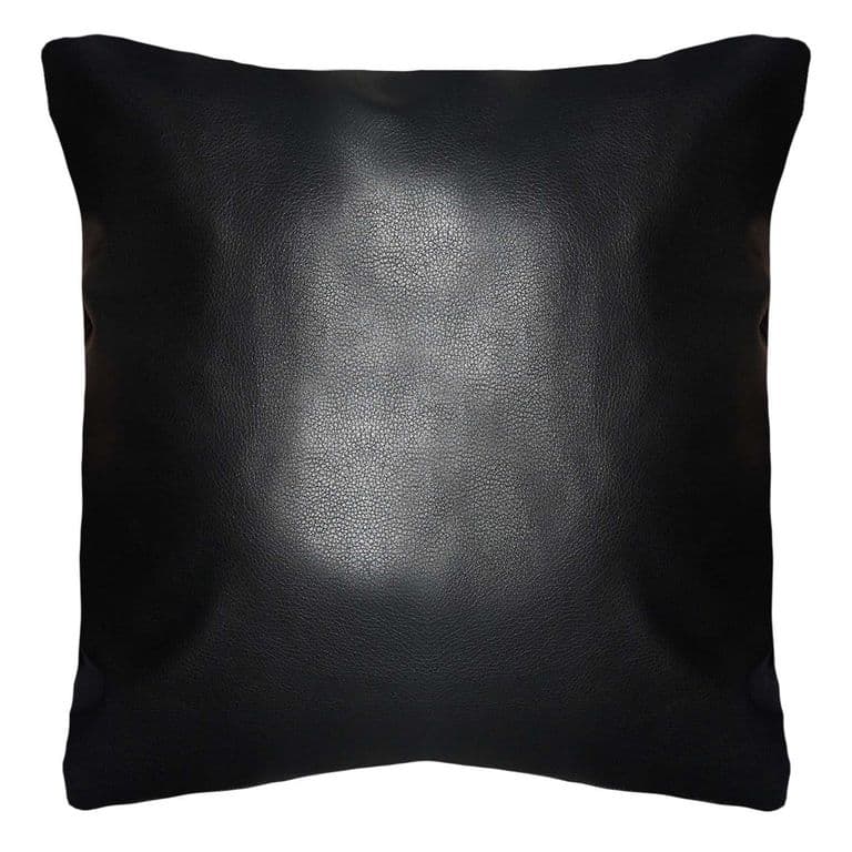 FUNDA COJIN DECORATIVO ECOCUERO NEGRO 45X45.