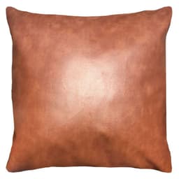 FUNDA COJIN DECORATIVO ECOCUERO CAFE 45X45.